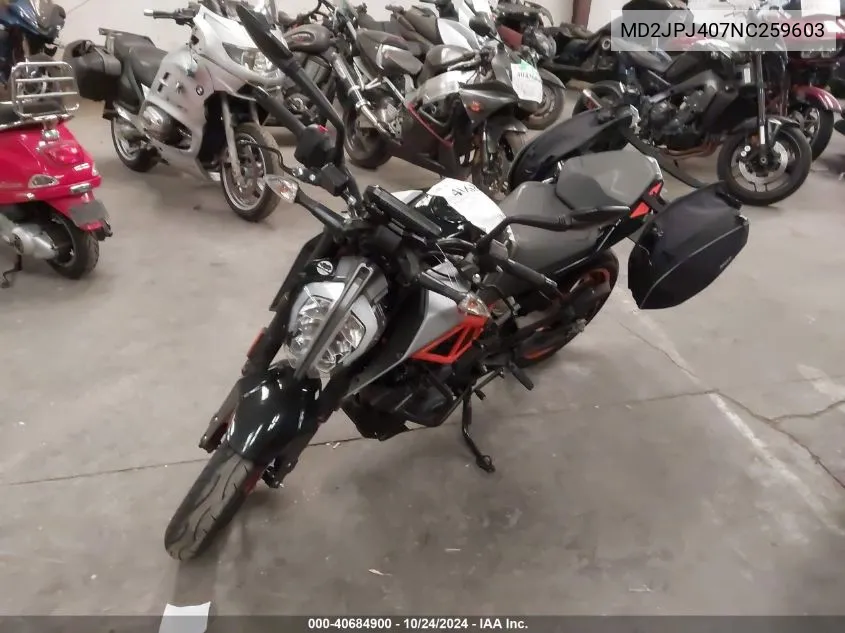 2022 Ktm 390 Duke VIN: MD2JPJ407NC259603 Lot: 40684900