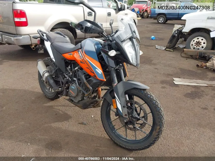 2022 Ktm 390 Adventure VIN: MD2JGJ400NC247308 Lot: 40766583