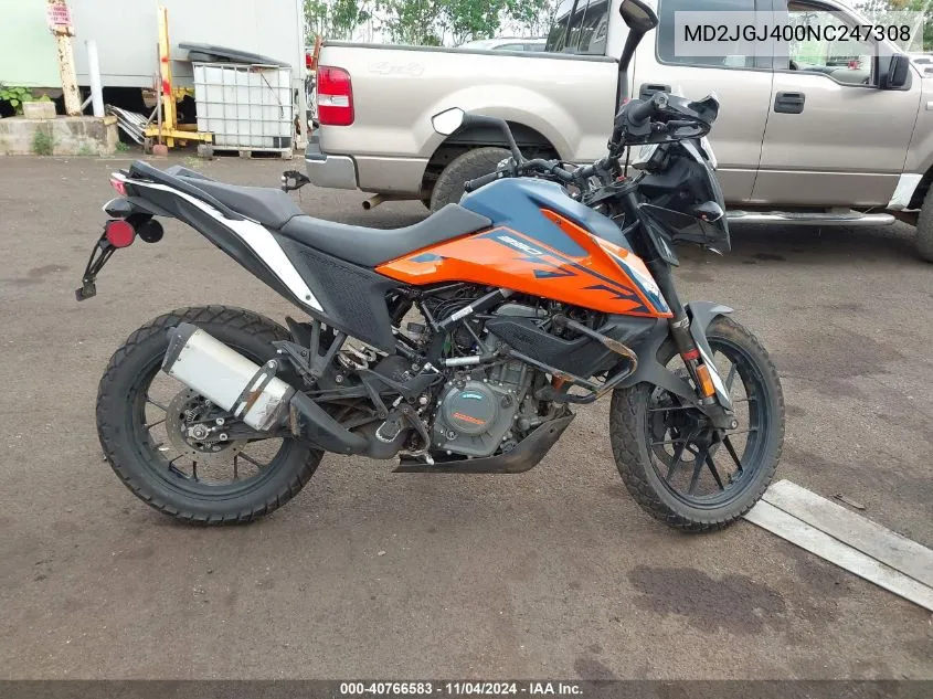 2022 Ktm 390 Adventure VIN: MD2JGJ400NC247308 Lot: 40766583