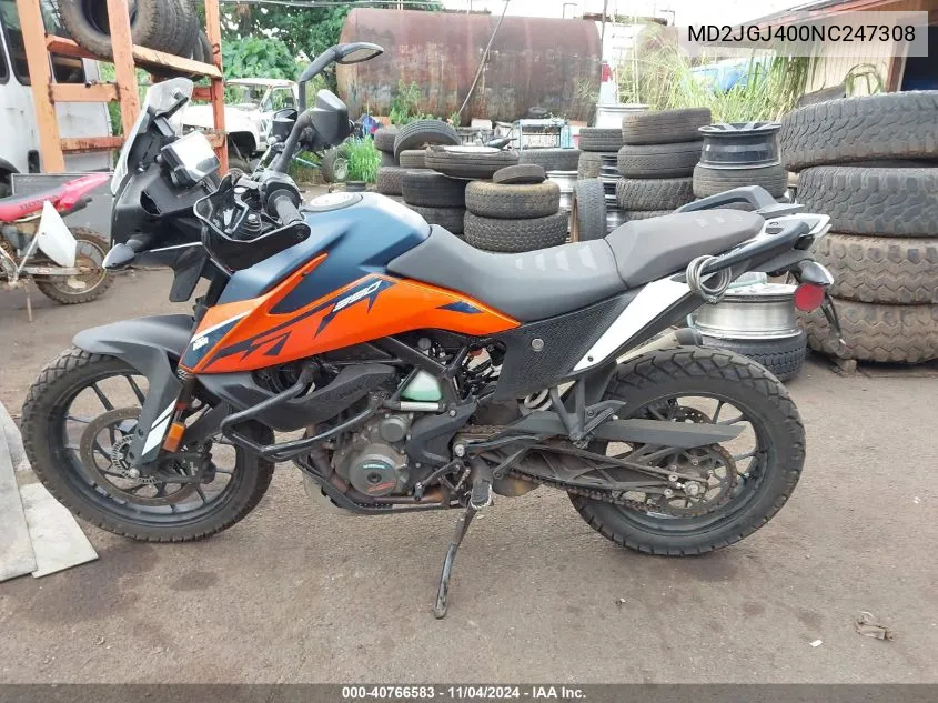 2022 Ktm 390 Adventure VIN: MD2JGJ400NC247308 Lot: 40766583