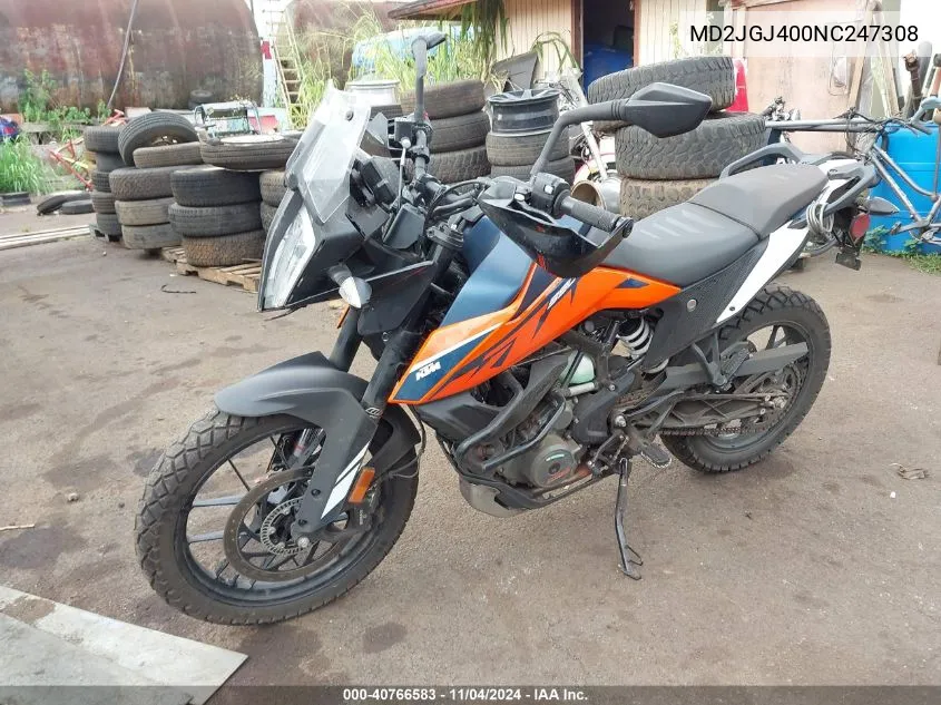 2022 Ktm 390 Adventure VIN: MD2JGJ400NC247308 Lot: 40766583