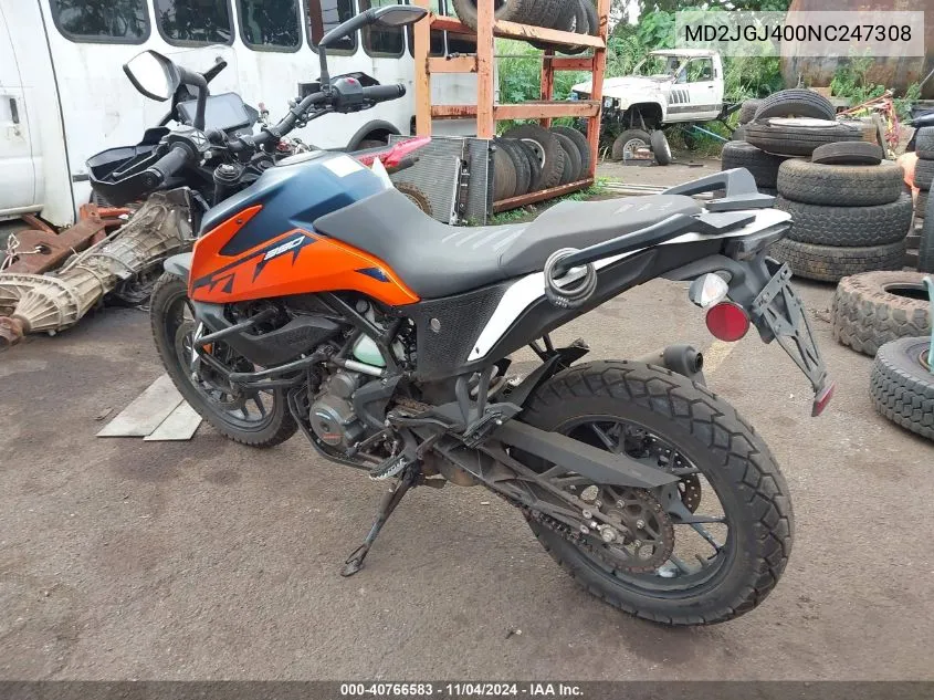 2022 Ktm 390 Adventure VIN: MD2JGJ400NC247308 Lot: 40766583