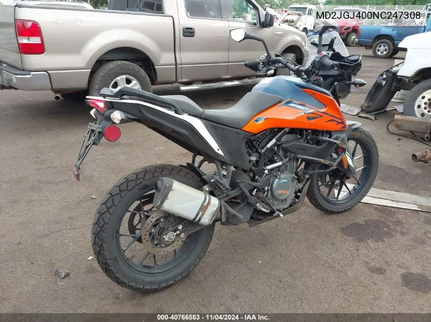 2022 Ktm 390 Adventure VIN: MD2JGJ400NC247308 Lot: 40766583