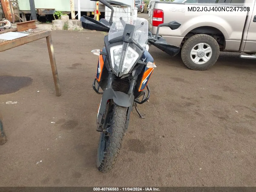 2022 Ktm 390 Adventure VIN: MD2JGJ400NC247308 Lot: 40766583