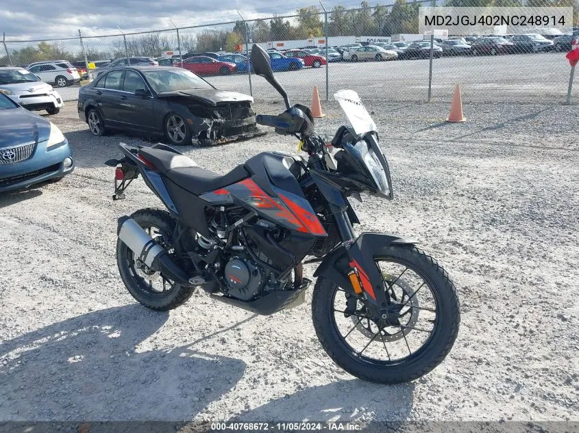 2022 Ktm 390 Adventure VIN: MD2JGJ402NC248914 Lot: 40768672