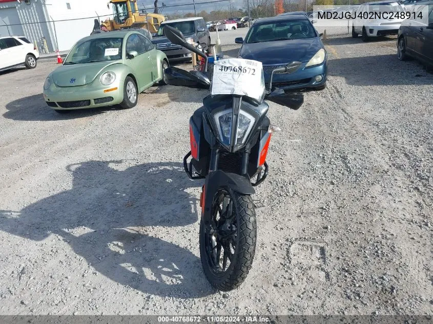 2022 Ktm 390 Adventure VIN: MD2JGJ402NC248914 Lot: 40768672