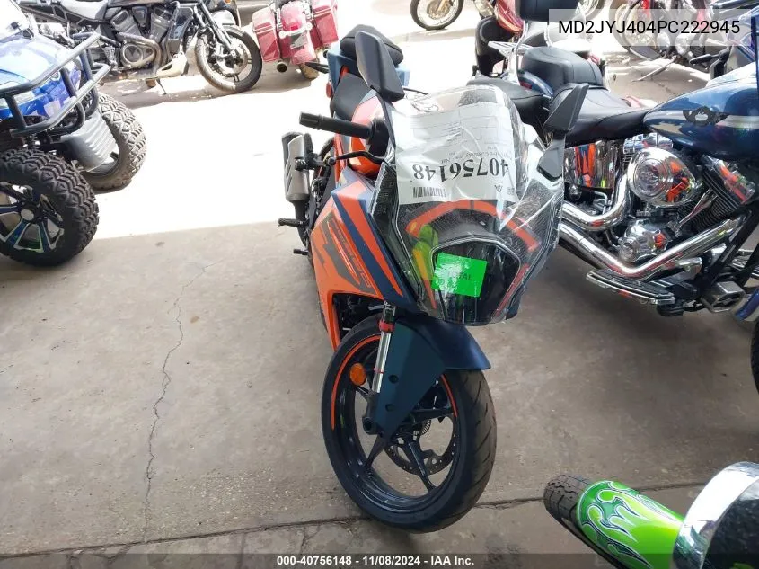 2023 Ktm 390 Rc VIN: MD2JYJ404PC222945 Lot: 40756148