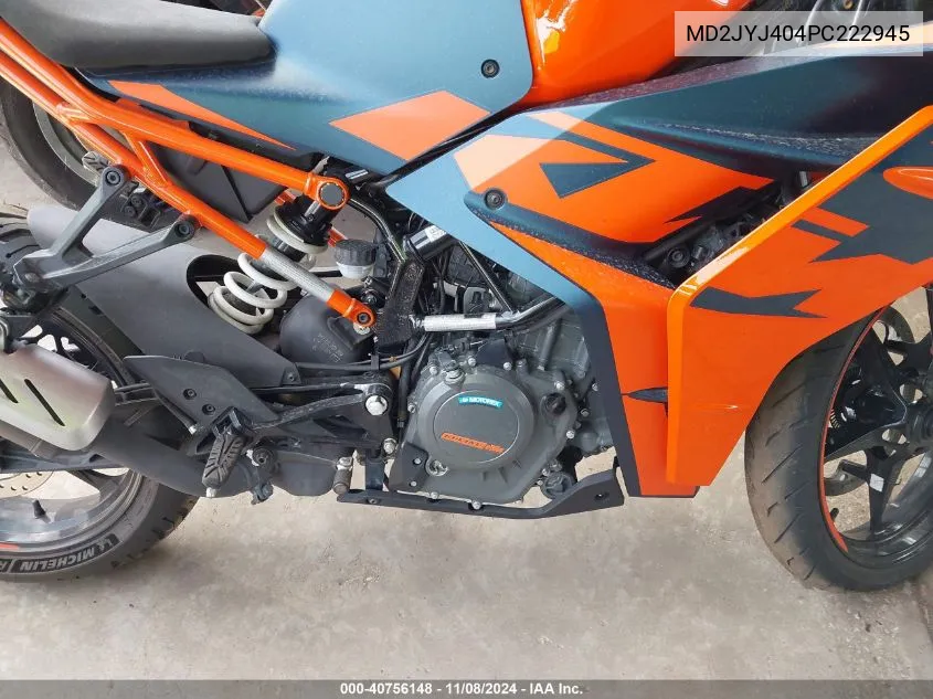 2023 Ktm 390 Rc VIN: MD2JYJ404PC222945 Lot: 40756148