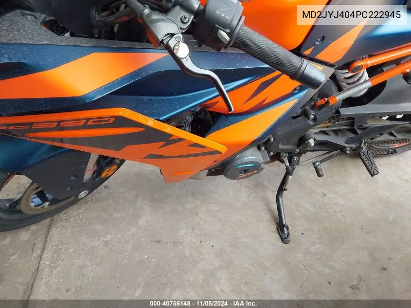 2023 Ktm 390 Rc VIN: MD2JYJ404PC222945 Lot: 40756148