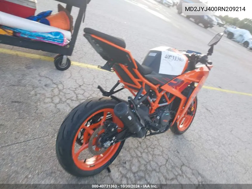 2024 Ktm 390 Rc VIN: MD2JYJ400RN209214 Lot: 40731363