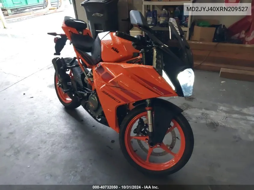 2024 Ktm 390 Rc VIN: MD2JYJ40XRN209527 Lot: 40732050