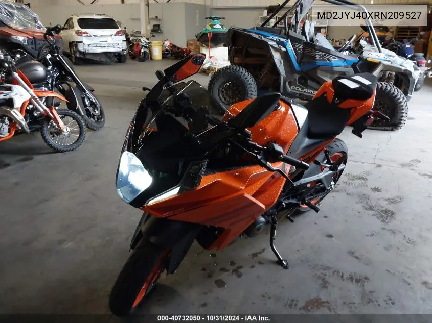 2024 Ktm 390 Rc VIN: MD2JYJ40XRN209527 Lot: 40732050