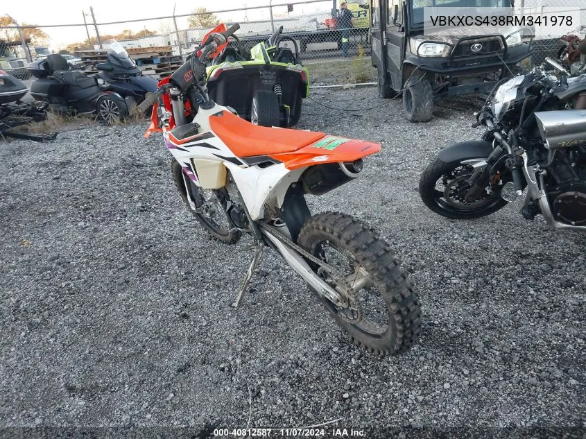 2024 Ktm 450 Xc-F VIN: VBKXCS438RM341978 Lot: 40812587