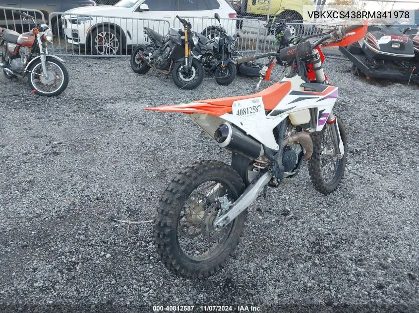 2024 Ktm 450 Xc-F VIN: VBKXCS438RM341978 Lot: 40812587