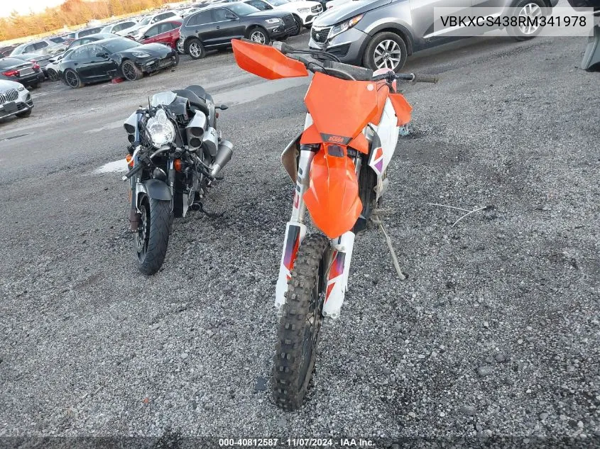 2024 Ktm 450 Xc-F VIN: VBKXCS438RM341978 Lot: 40812587