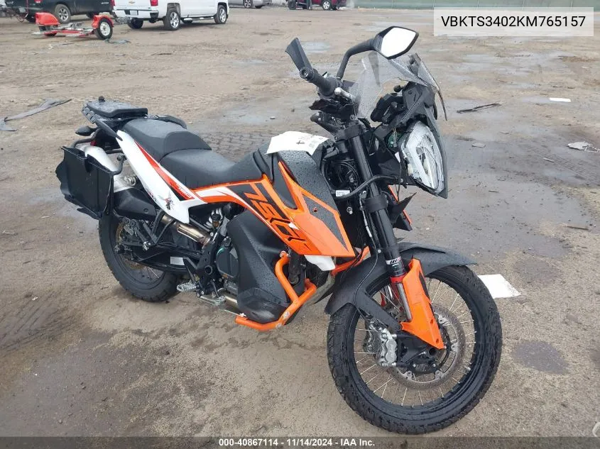 2019 Ktm 790 Adventure VIN: VBKTS3402KM765157 Lot: 40867114