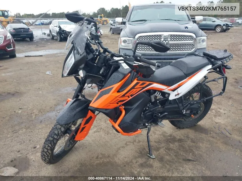 2019 Ktm 790 Adventure VIN: VBKTS3402KM765157 Lot: 40867114