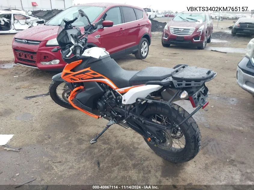 2019 Ktm 790 Adventure VIN: VBKTS3402KM765157 Lot: 40867114