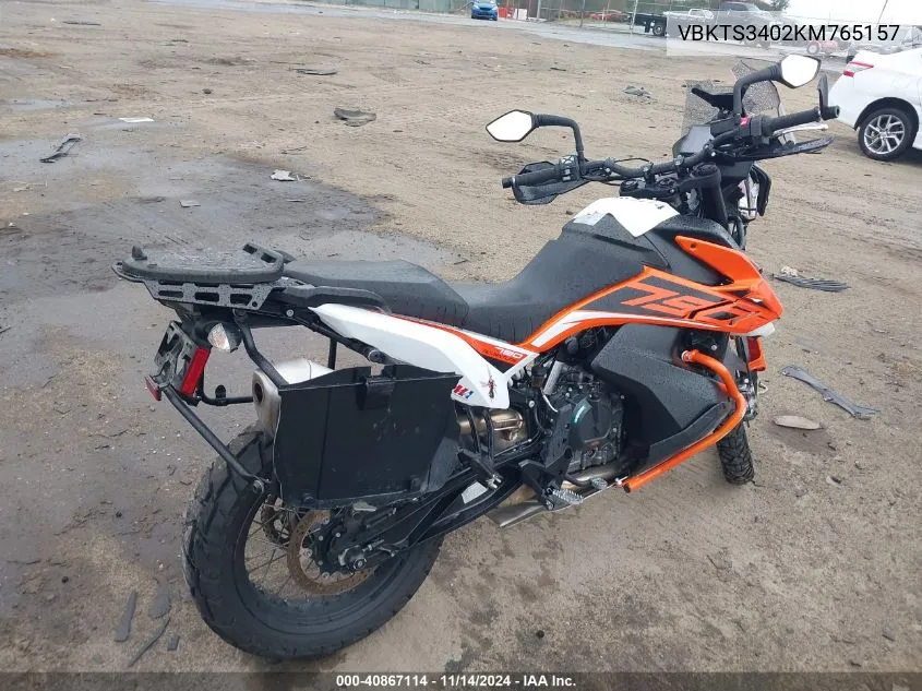 2019 Ktm 790 Adventure VIN: VBKTS3402KM765157 Lot: 40867114