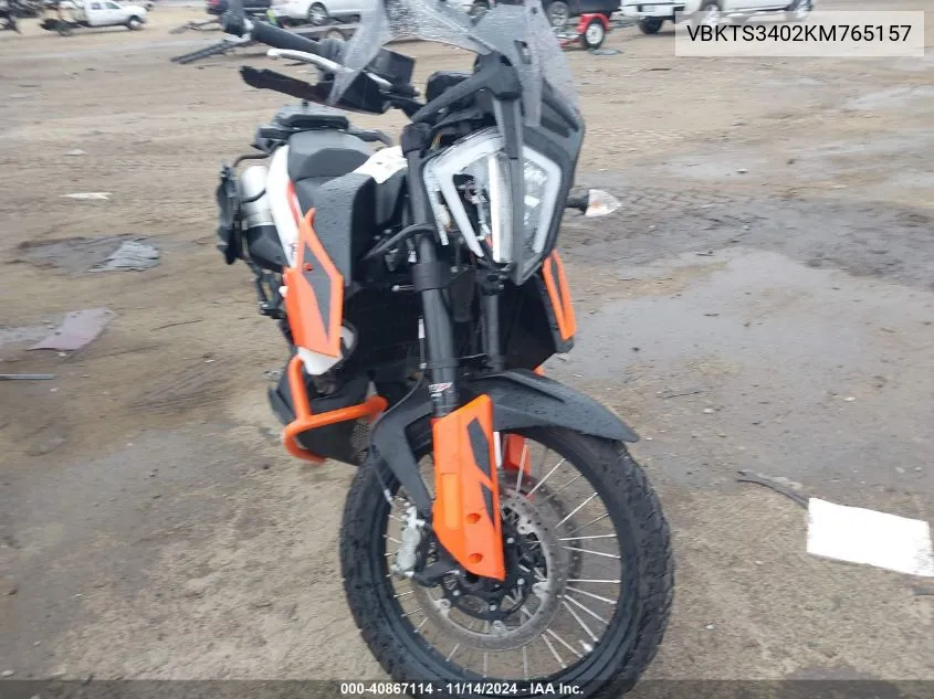 2019 Ktm 790 Adventure VIN: VBKTS3402KM765157 Lot: 40867114