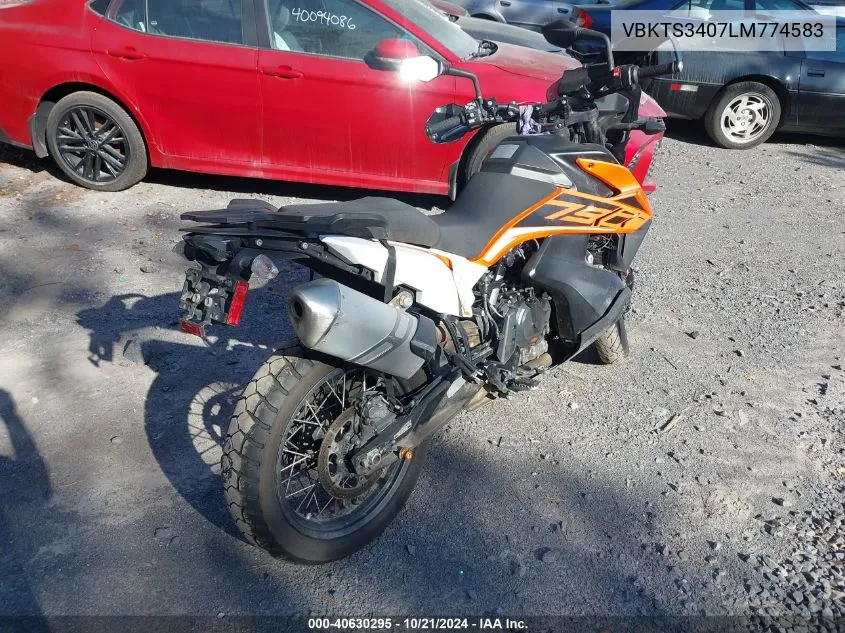 2020 Ktm 790 Adventure VIN: VBKTS3407LM774583 Lot: 40630295