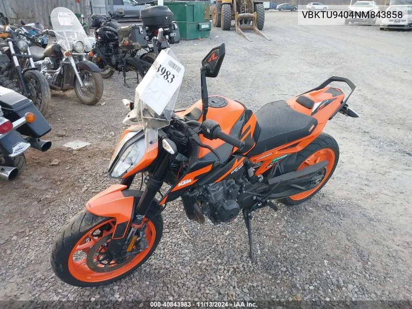 2022 Ktm 890 Duke R VIN: VBKTU9404NM843858 Lot: 40843983