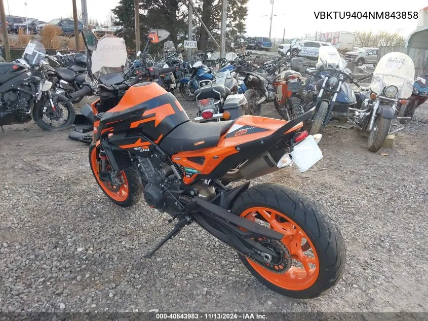 2022 Ktm 890 Duke R VIN: VBKTU9404NM843858 Lot: 40843983