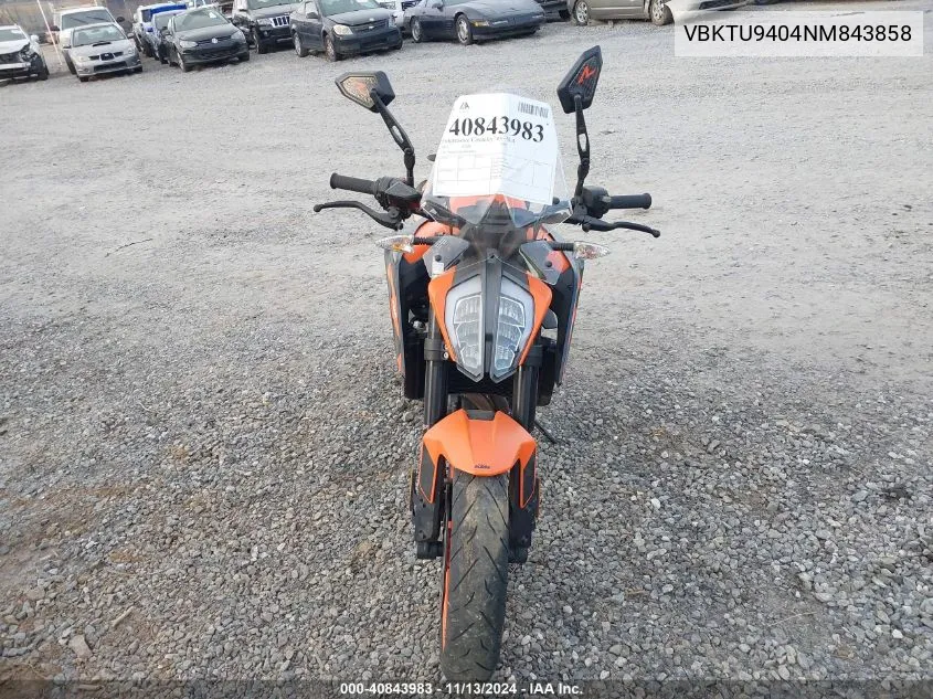 2022 Ktm 890 Duke R VIN: VBKTU9404NM843858 Lot: 40843983