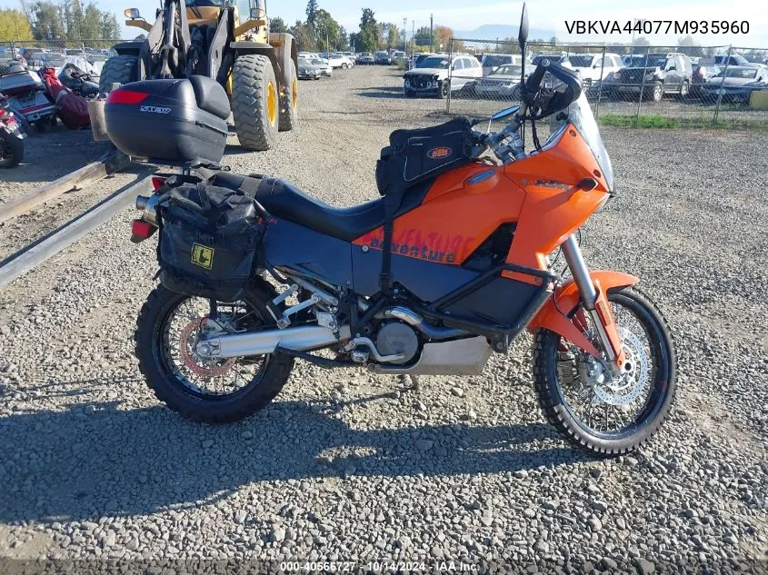 2007 Ktm 950 Adventure VIN: VBKVA44077M935960 Lot: 40566727