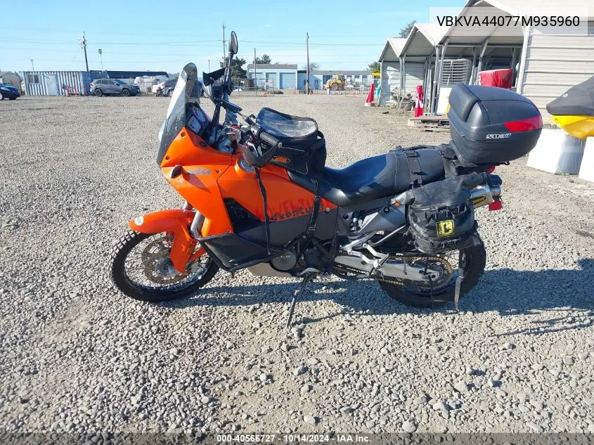 2007 Ktm 950 Adventure VIN: VBKVA44077M935960 Lot: 40566727