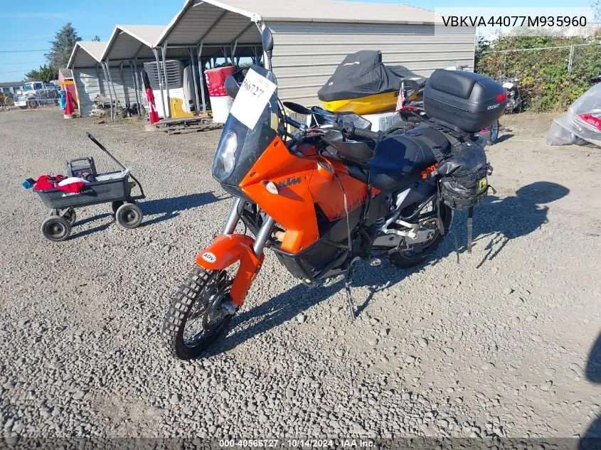 2007 Ktm 950 Adventure VIN: VBKVA44077M935960 Lot: 40566727