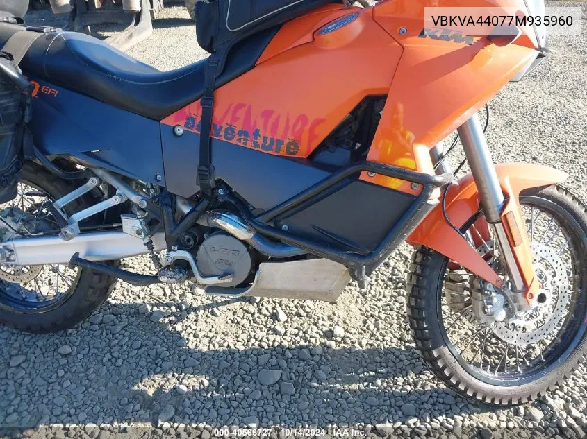 2007 Ktm 950 Adventure VIN: VBKVA44077M935960 Lot: 40566727