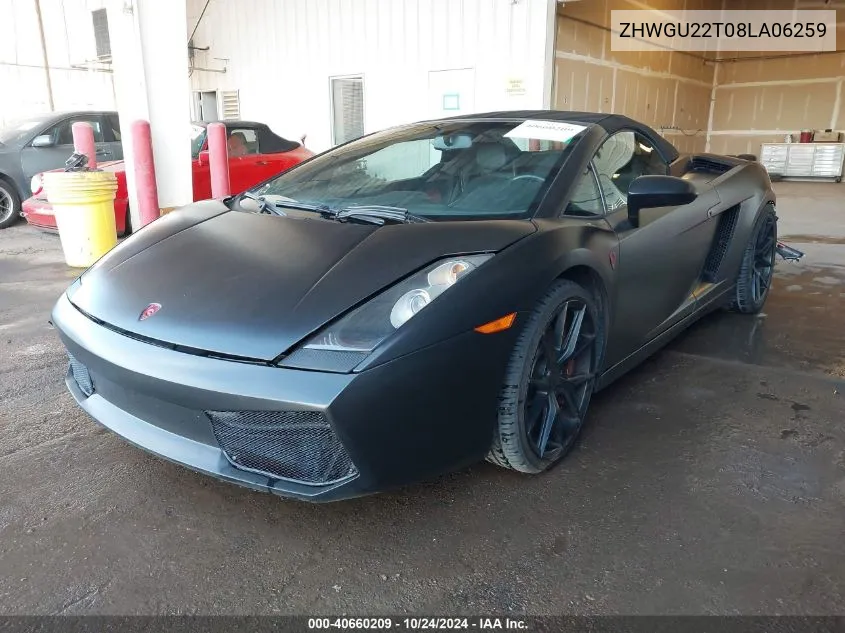 2008 Lamborghini Gallardo VIN: ZHWGU22T08LA06259 Lot: 40660209