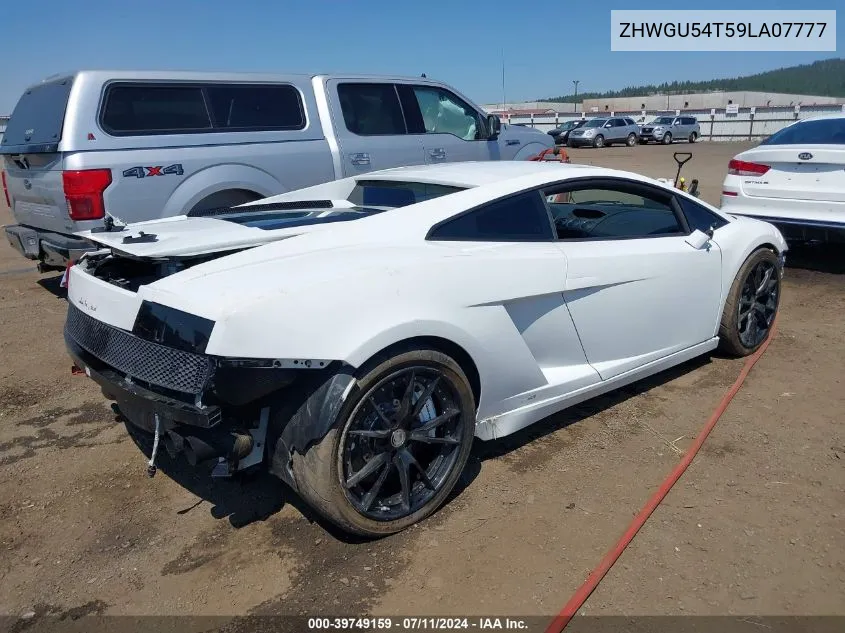 2009 Lamborghini Gallardo Lp560-4 VIN: ZHWGU54T59LA07777 Lot: 39749159