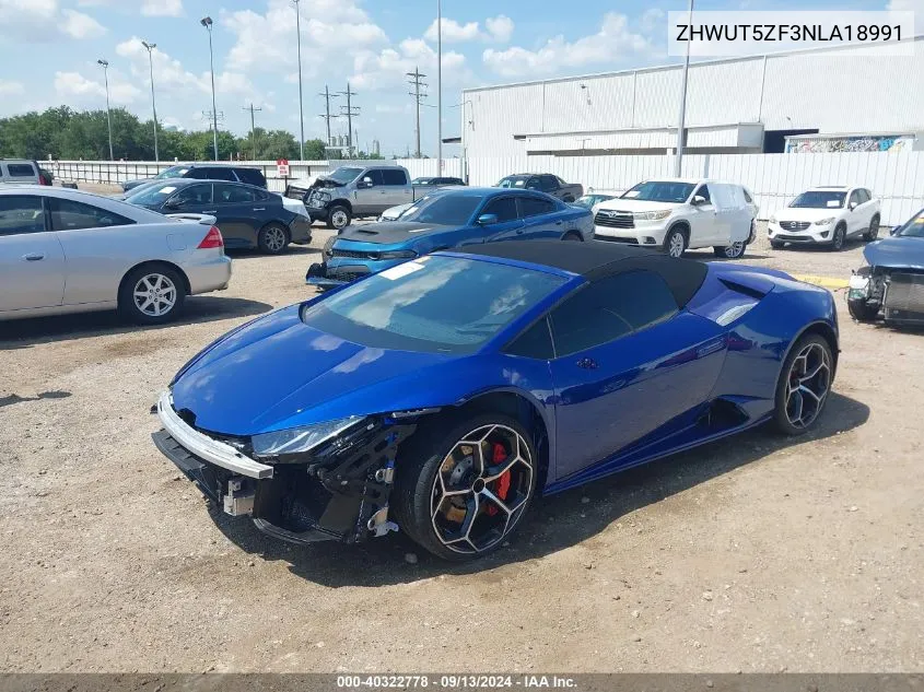 ZHWUT5ZF3NLA18991 2022 Lamborghini Huracan Evo Spyder Rwd