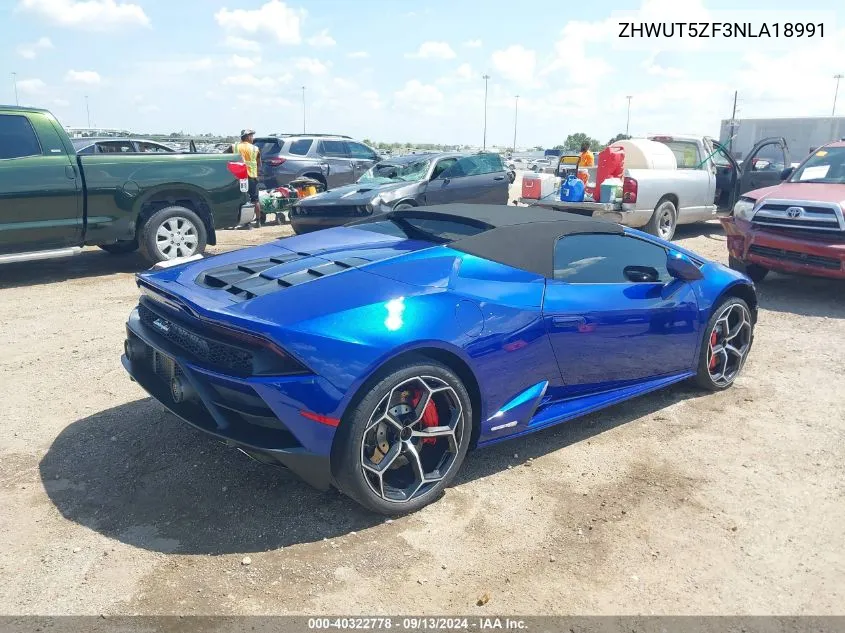 ZHWUT5ZF3NLA18991 2022 Lamborghini Huracan Evo Spyder Rwd