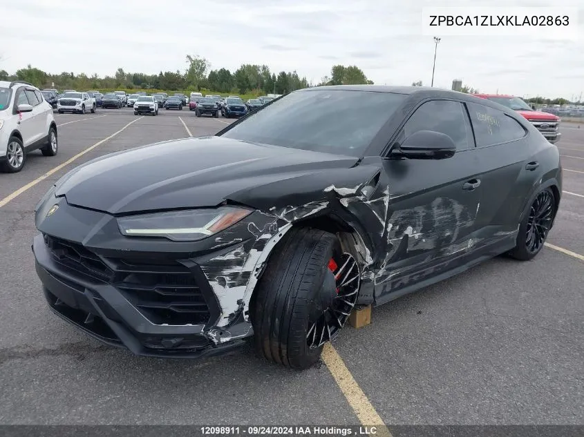 2019 Lamborghini Urus VIN: ZPBCA1ZLXKLA02863 Lot: 12098911