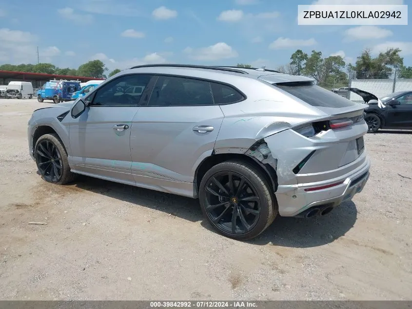 2019 Lamborghini Urus VIN: ZPBUA1ZL0KLA02942 Lot: 39842992