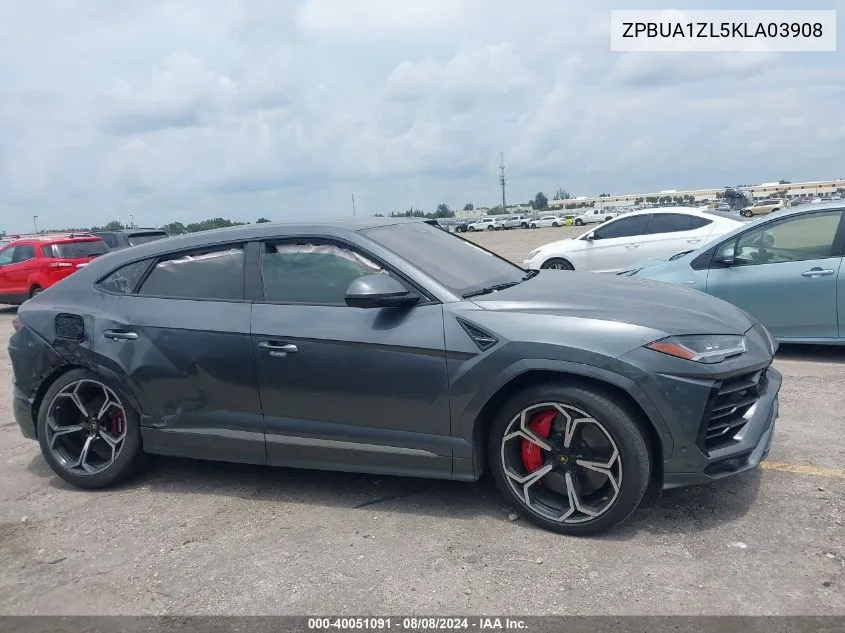 2019 Lamborghini Urus VIN: ZPBUA1ZL5KLA03908 Lot: 40051091