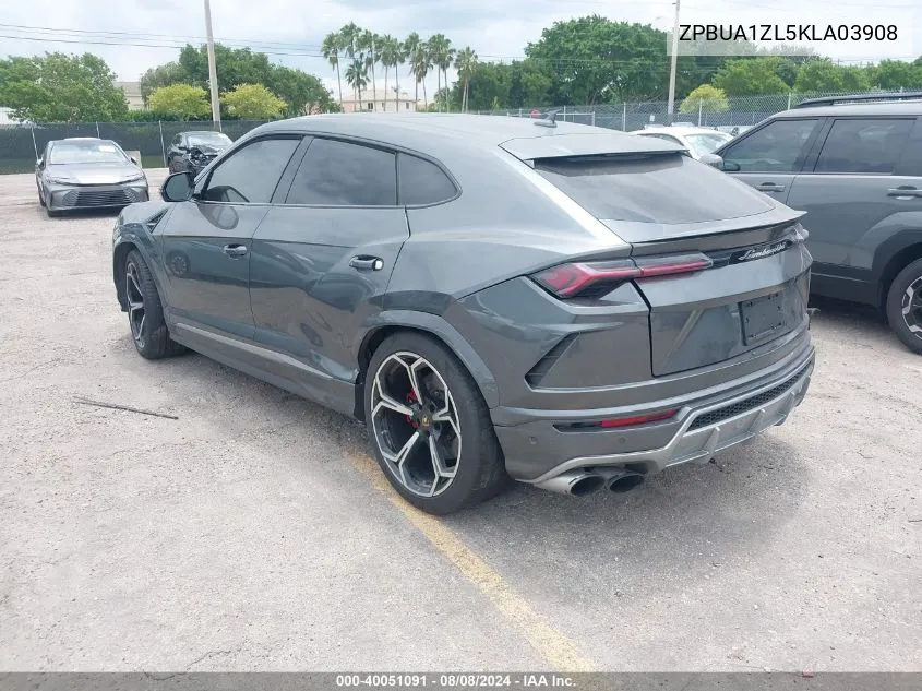 2019 Lamborghini Urus VIN: ZPBUA1ZL5KLA03908 Lot: 40051091