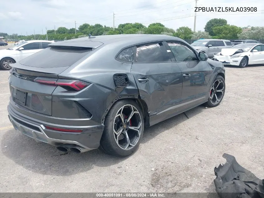 2019 Lamborghini Urus VIN: ZPBUA1ZL5KLA03908 Lot: 40051091