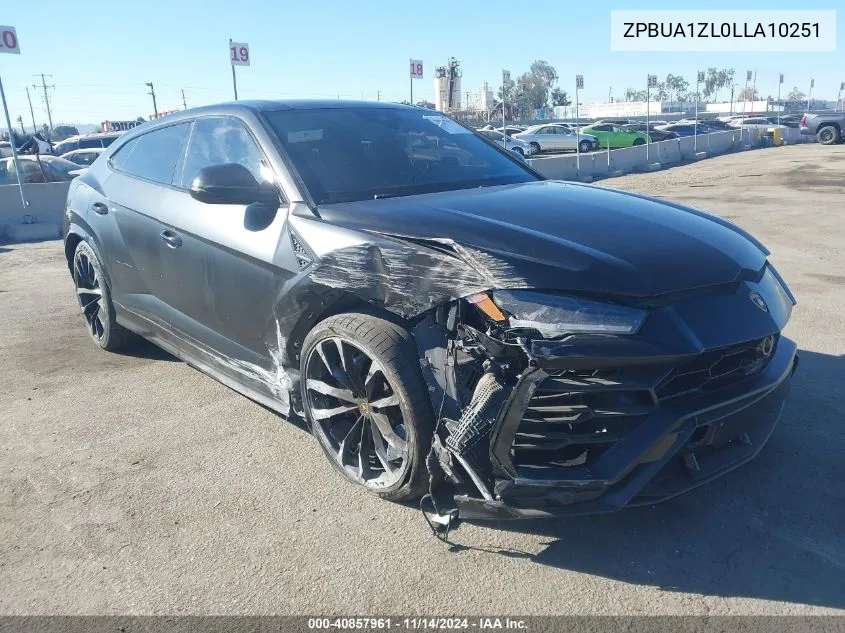 2020 Lamborghini Urus VIN: ZPBUA1ZL0LLA10251 Lot: 40857961