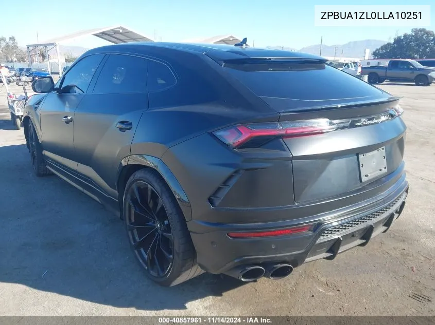 2020 Lamborghini Urus VIN: ZPBUA1ZL0LLA10251 Lot: 40857961