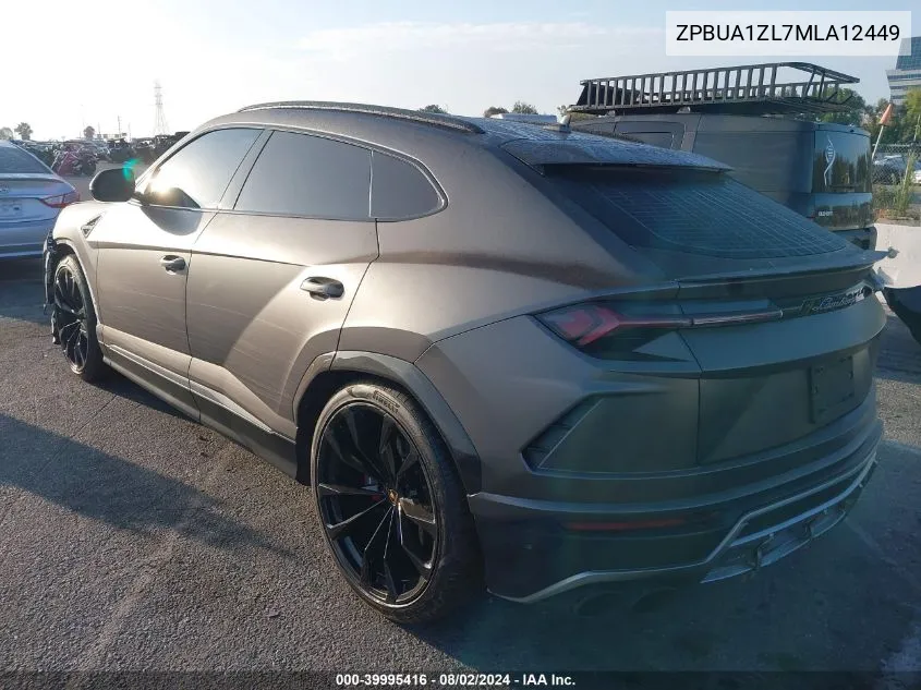 2021 Lamborghini Urus Graphite Capsule/Pearl Capsule VIN: ZPBUA1ZL7MLA12449 Lot: 39995416