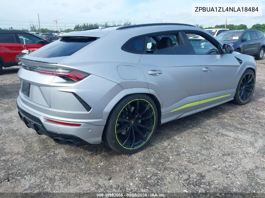 2022 Lamborghini Urus Graphite Capsule/Pearl Capsule VIN: ZPBUA1ZL4NLA18484 Lot: 39992085