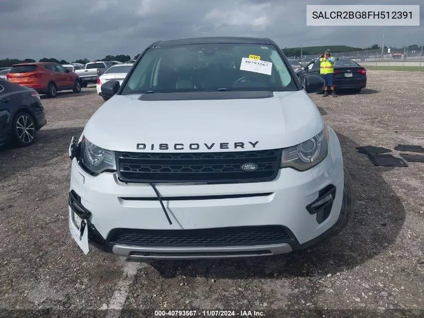 2015 Land Rover Discovery Sport Hse VIN: SALCR2BG8FH512391 Lot: 40793567