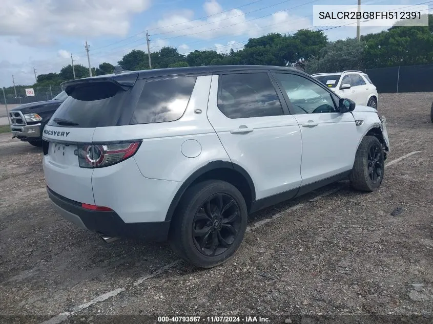 2015 Land Rover Discovery Sport Hse VIN: SALCR2BG8FH512391 Lot: 40793567