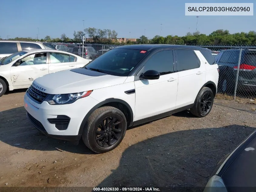 2016 Land Rover Discovery Sport Se VIN: SALCP2BG3GH620960 Lot: 40326330