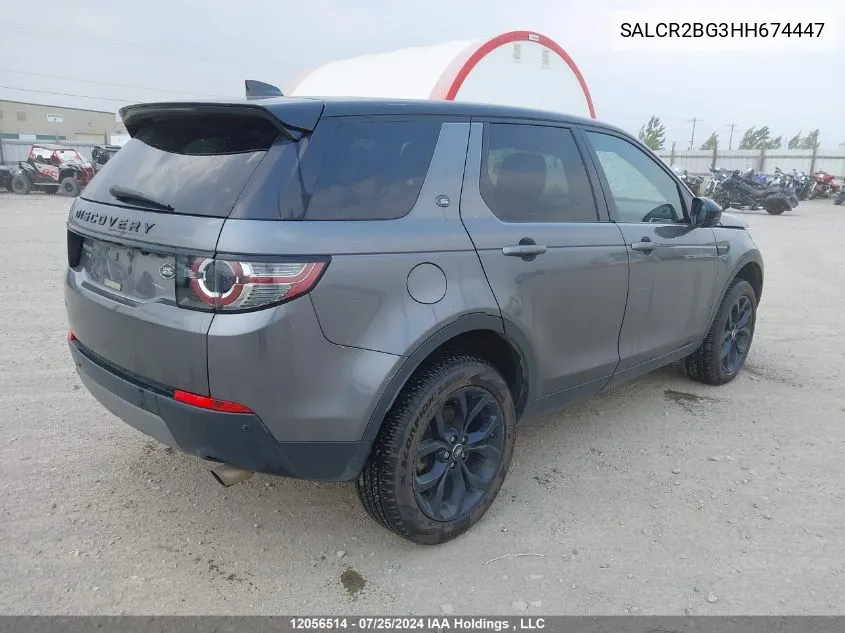 2017 Land Rover Discovery Sport VIN: SALCR2BG3HH674447 Lot: 12056514