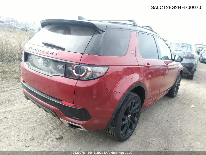 2017 Land Rover Discovery Sport VIN: SALCT2BG2HH700070 Lot: 12129078